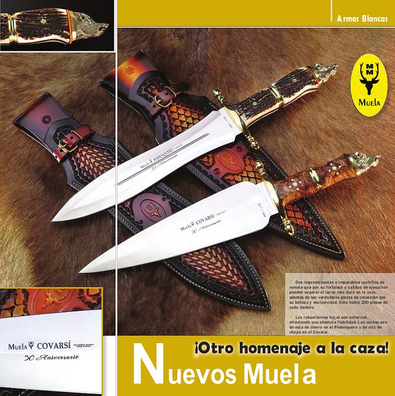 Podenquero and Covarsí knives, in an article in Armas Internacional Magazine